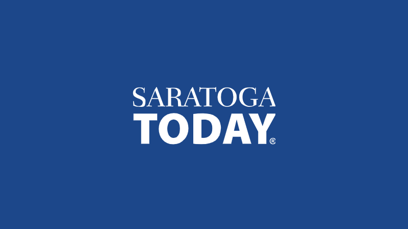 The Saratoga TODAY newspaper logo, white lettering on a deep blue background